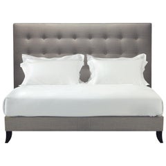 Handcrafted Savoir Holly Headboard in Grey Linen & Nº3 Bed Set, Queen Size