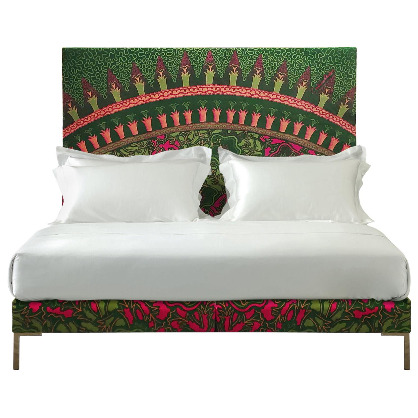 Handcrafted Savoir Lilies and Nº2 Bed Set, Queen Size, by Zandra Rhodes