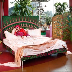 Handcrafted Savoir Lilies headboard and Nº4 Bed Set, King Size, by Zandra Rhodes