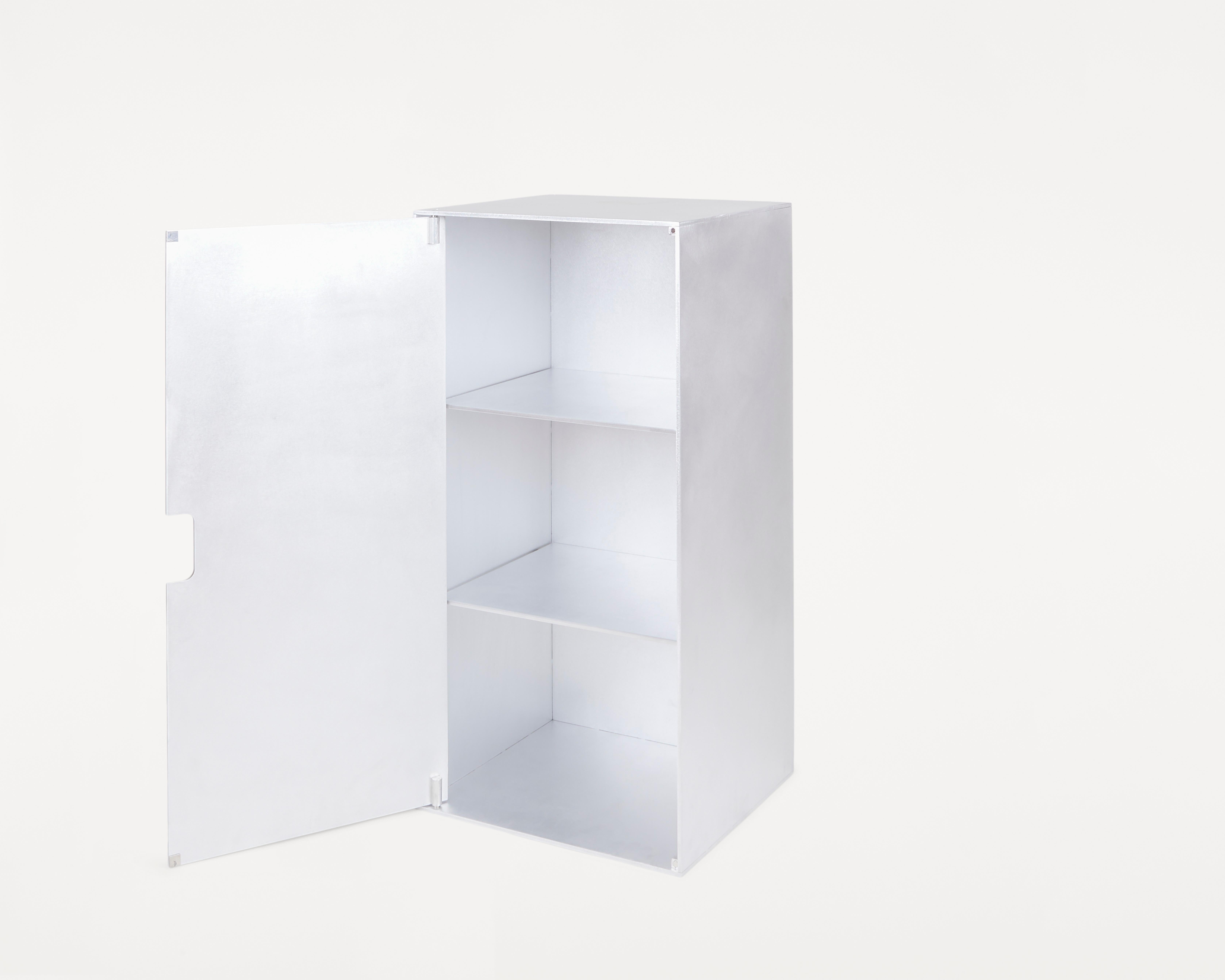 Aluminum FRAMA Handcrafted Scandinavian Design Aluminium Wall F-Cabinet Large For Sale