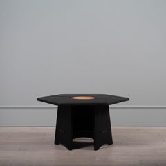 Tavolo da centro artigianale in Oak e tasso nero