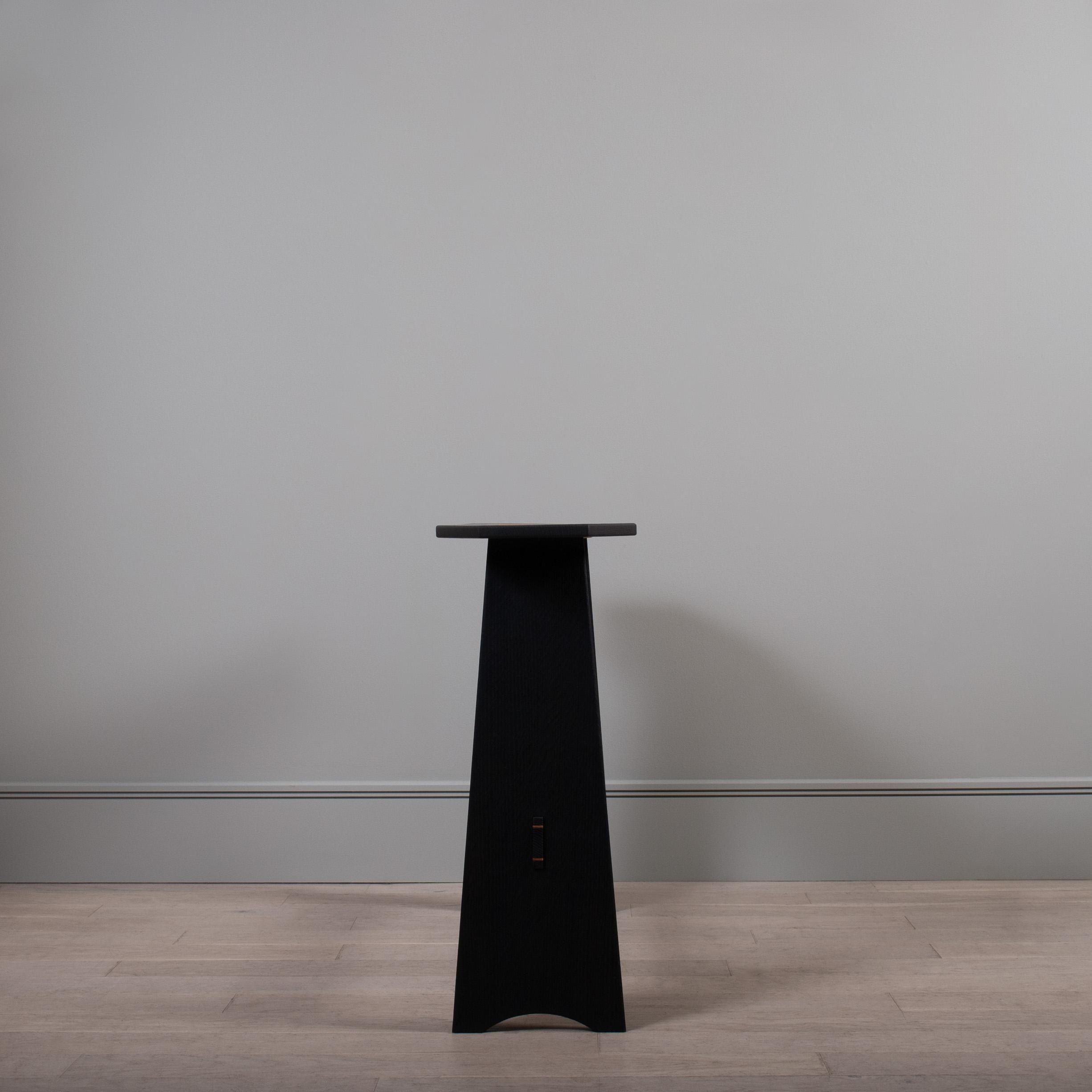 Handcrafted Scorched Oak Console Table For Sale 2