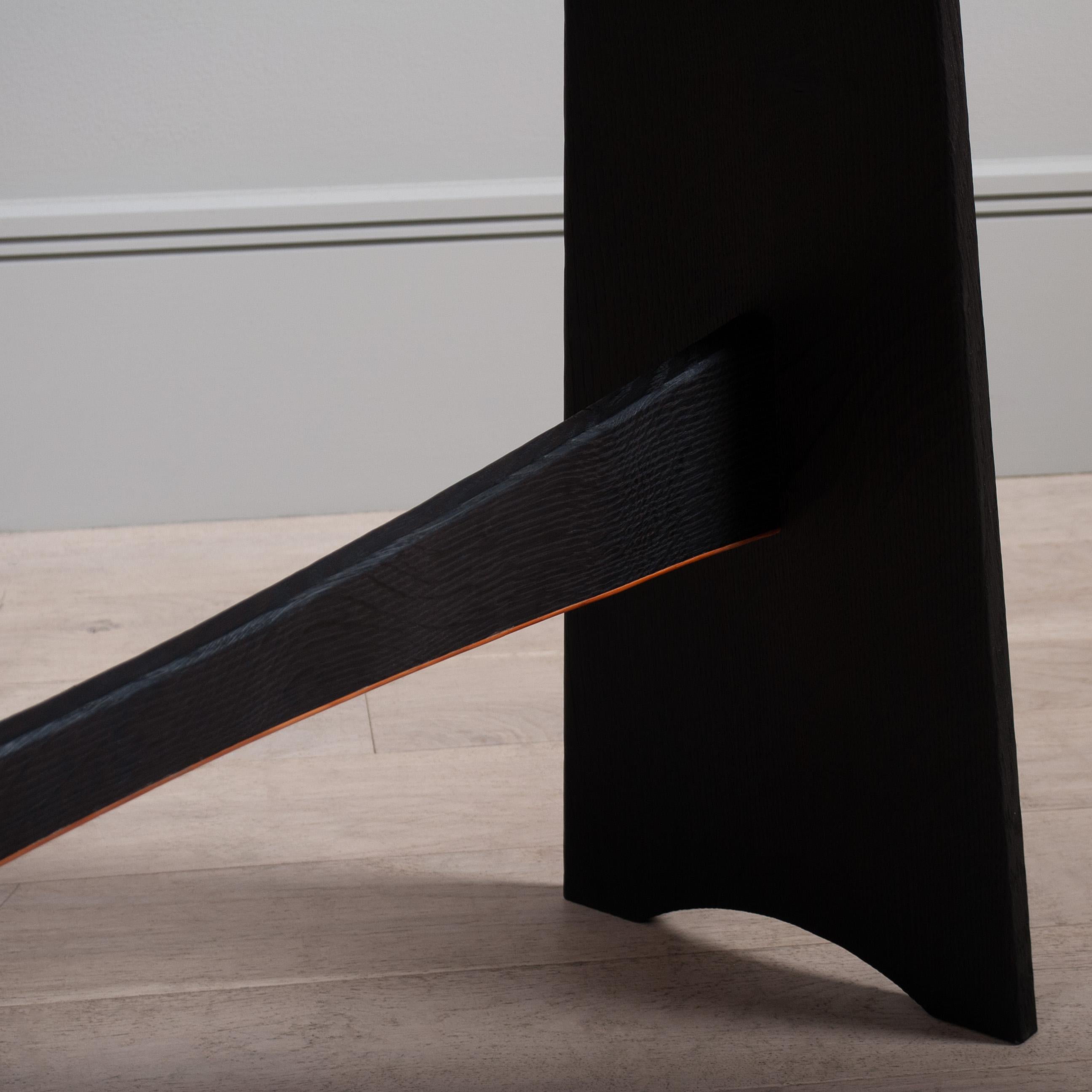 Handcrafted Scorched Oak Console Table In New Condition For Sale In London, GB