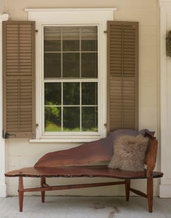 Chaise longue de madera de nogal artesanal y única en su especie