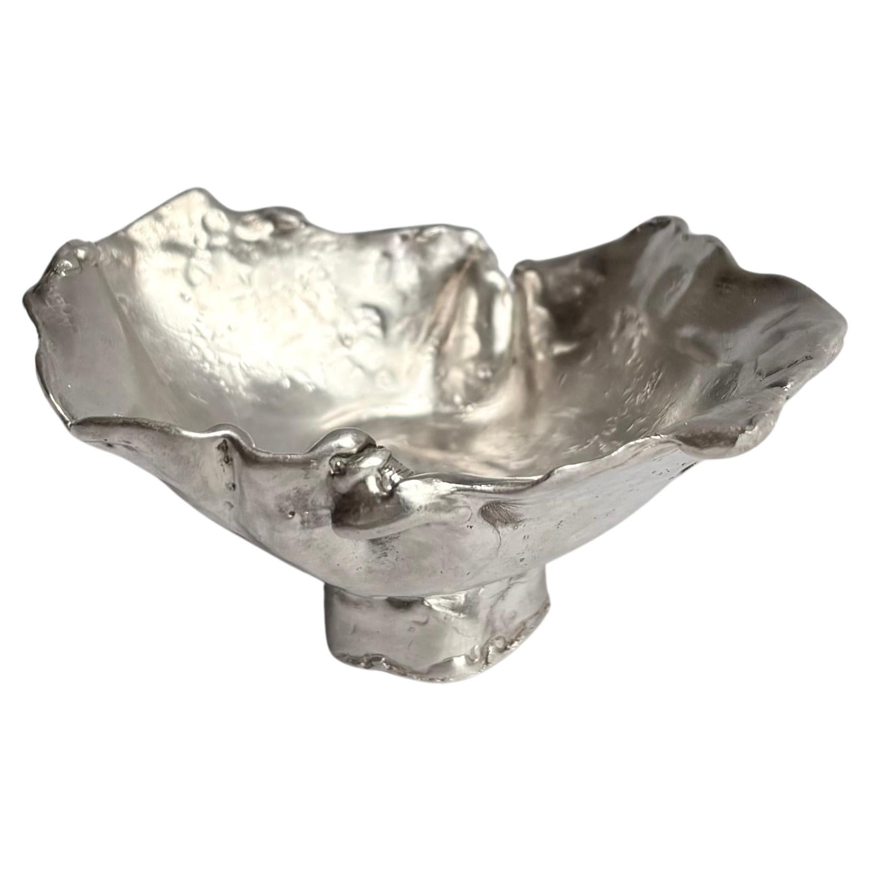 Ciotola scultorea in argento Sterling realizzata a mano