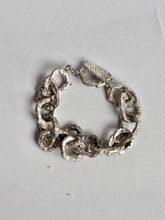 Bracelet sculptural en chaîne en argent sterling fabriqué à la main