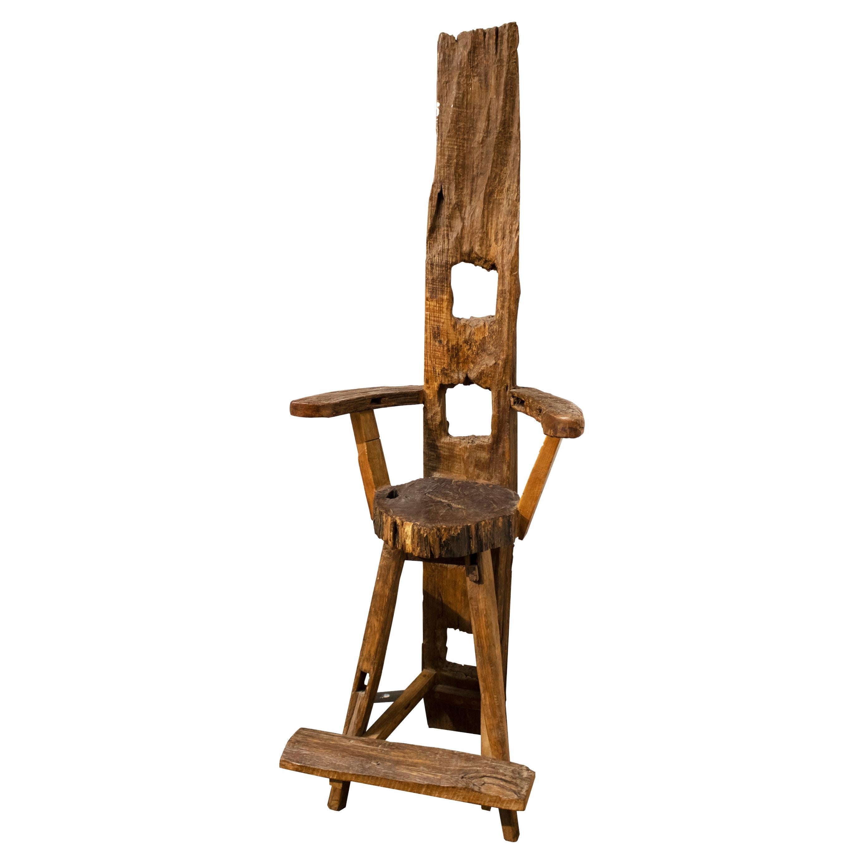 Handcrafted Sculptural Wooden Throne, Germany, 1920