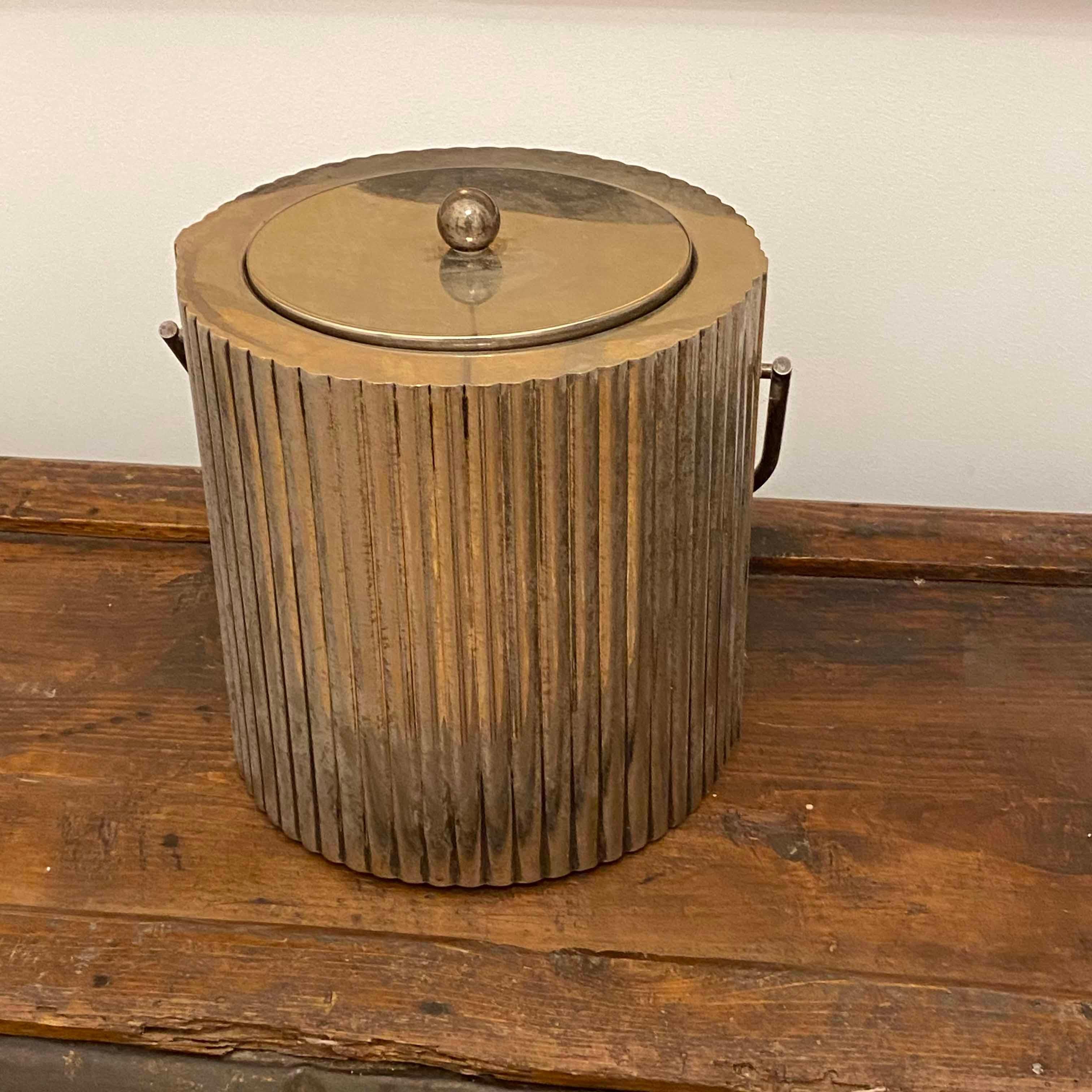 Silver Plate Handcrafted Secessionist Style Silver-Plated Ice Bucket from Cassetti, 1960s For Sale