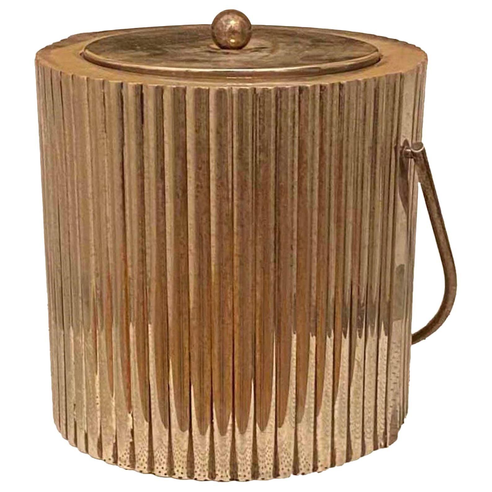 Handcrafted Secessionist Style Silver-Plated Ice Bucket from Cassetti, 1960s For Sale