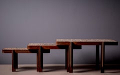 Juego artesanal de 3 mesas de centro de terrazo "Admiral Whitney" de Felix Muhrhofer