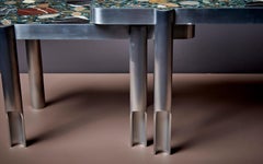 Juego artesanal de 3 mesas de centro de terrazo "Diácono Federico" de Felix Muhrhofer