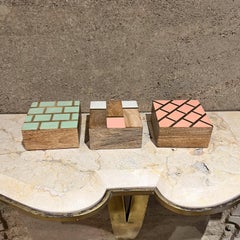 Handgefertigte drei Schmuckkästchen Mod Geometrisches Design
