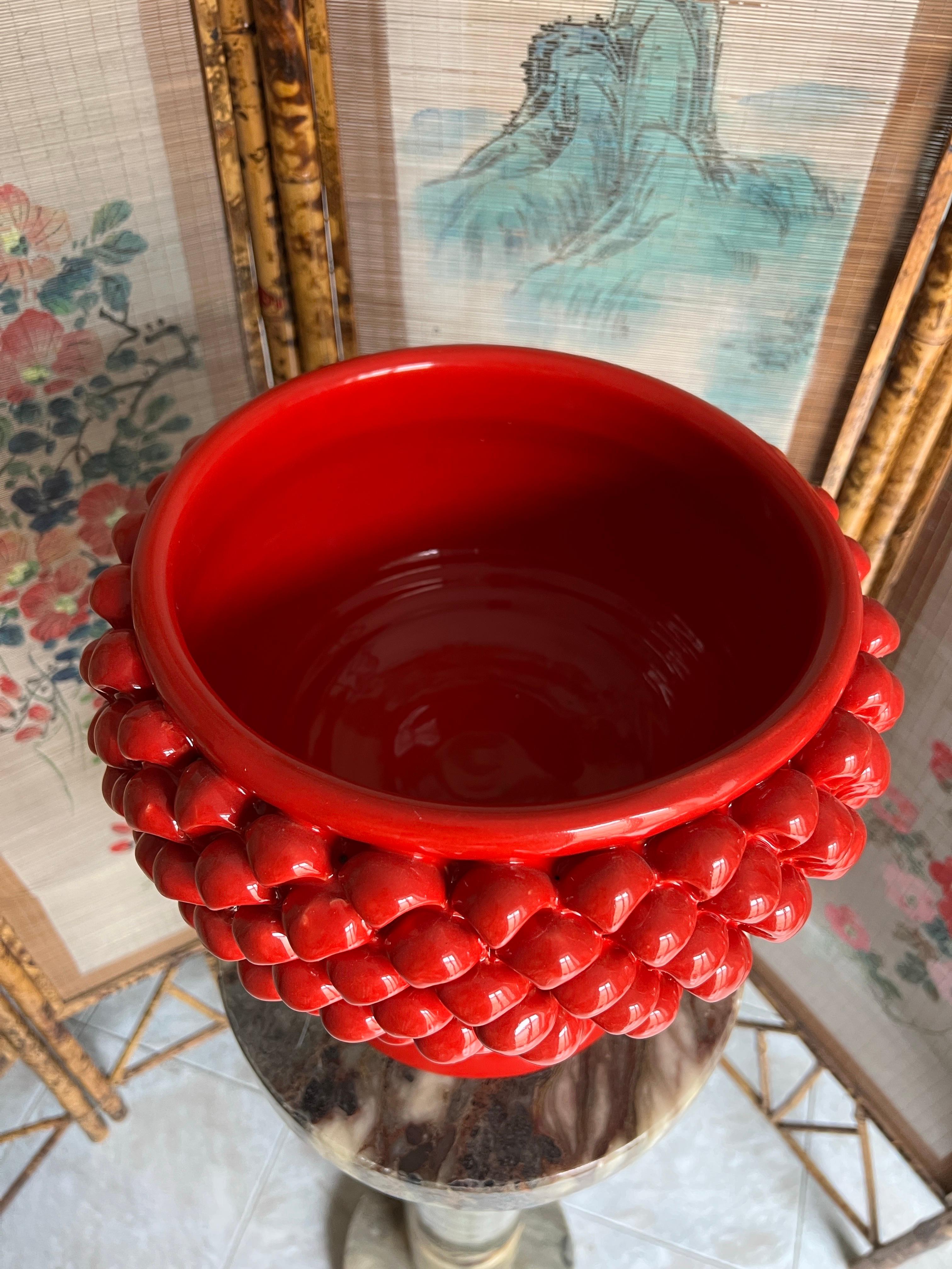 Bol centre de table en céramique sicilienne fabriqué à la main en vente 4