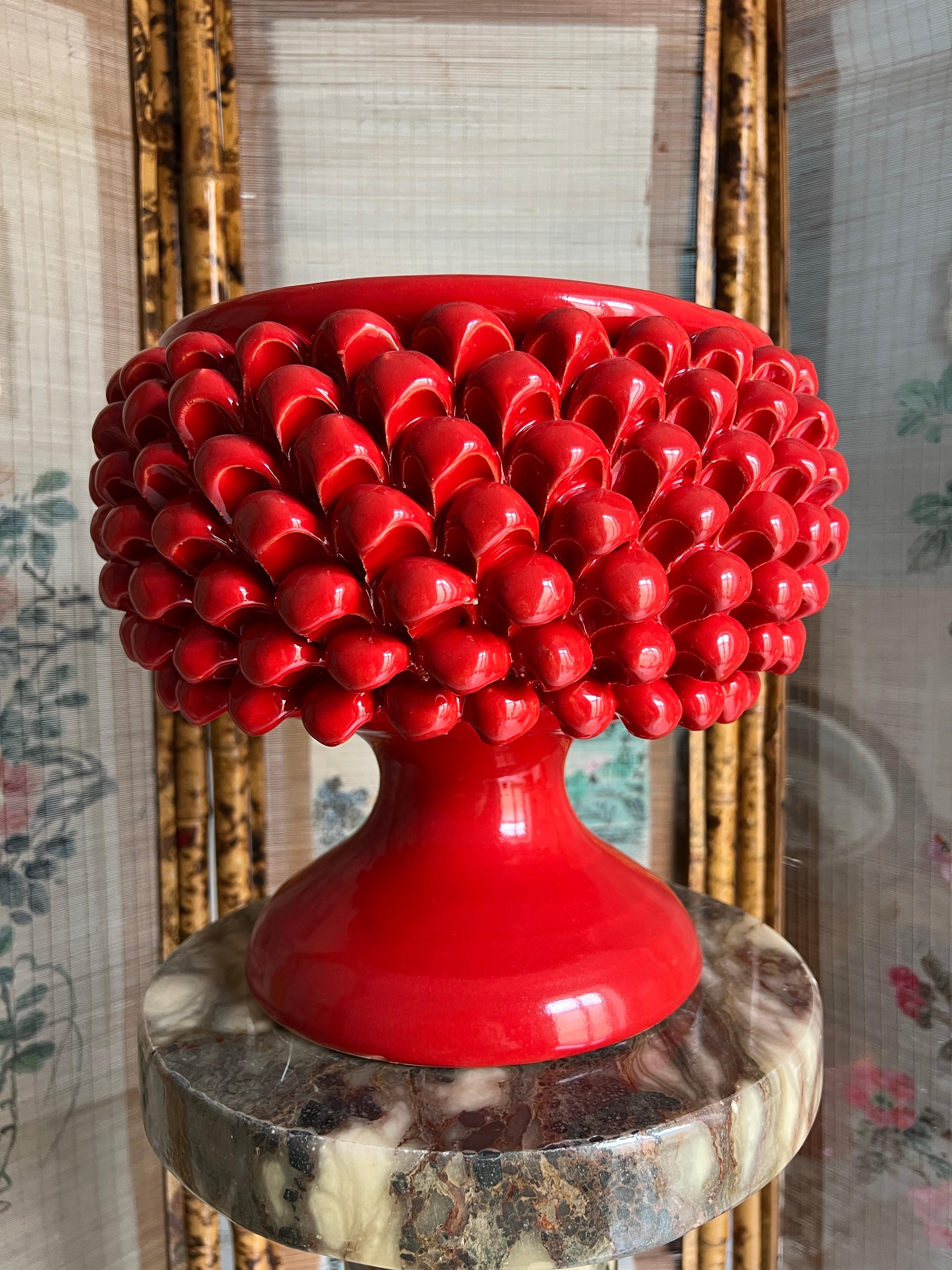 XXIe siècle et contemporain Bol centre de table en céramique sicilienne fabriqué à la main en vente