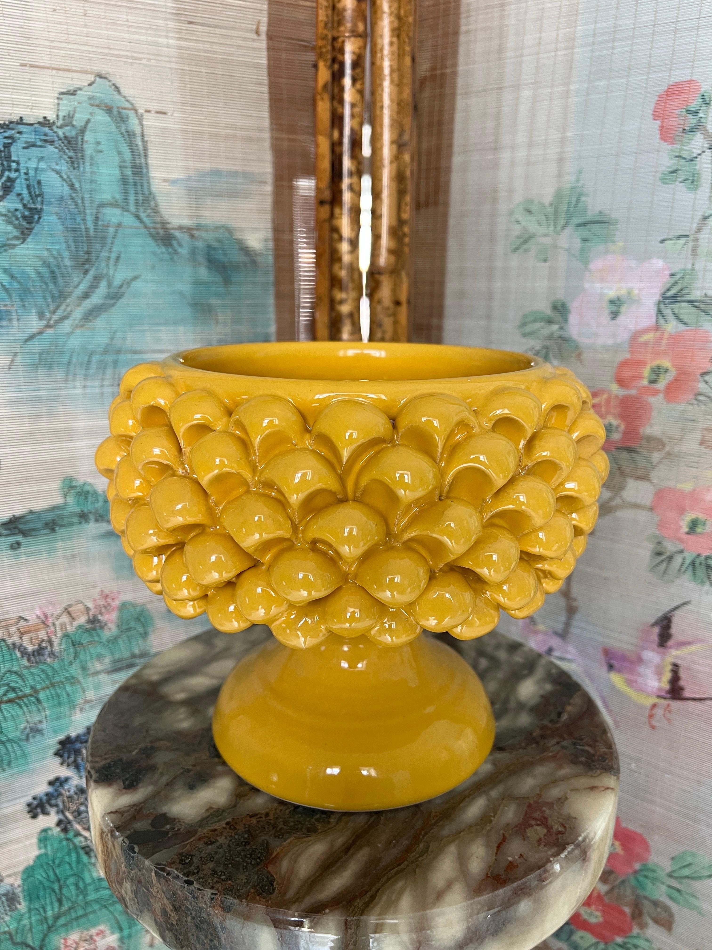 Céramique Bol centre de table en céramique sicilienne fabriqué à la main en vente