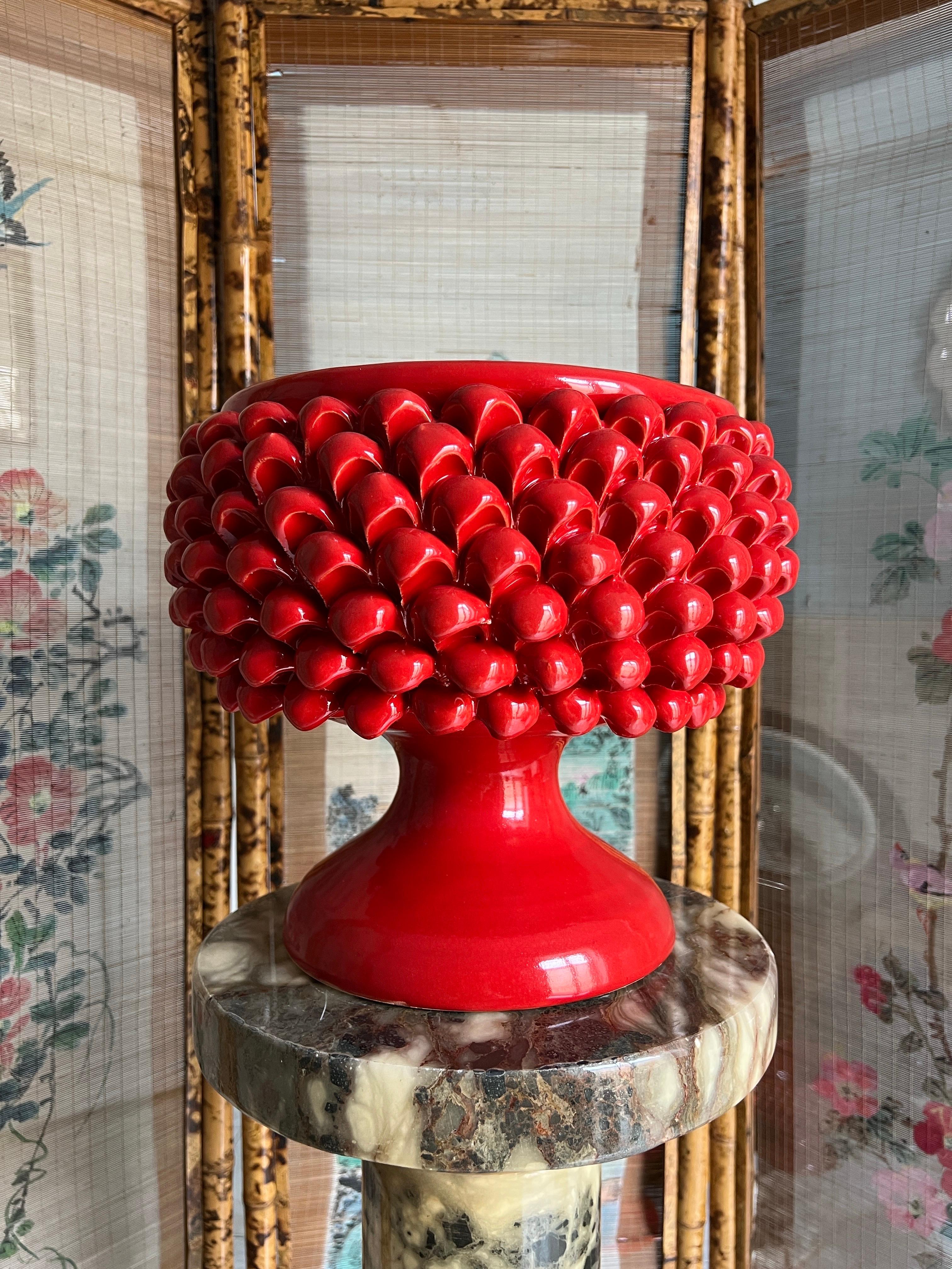 Bol centre de table en céramique sicilienne fabriqué à la main en vente 2