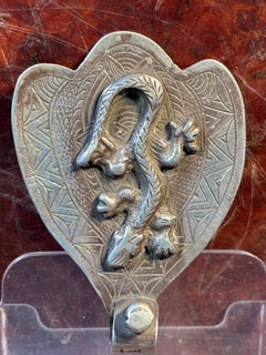 Handcrafted Silver Hamsa Ornament, 19th Century, Moroccan Talisman