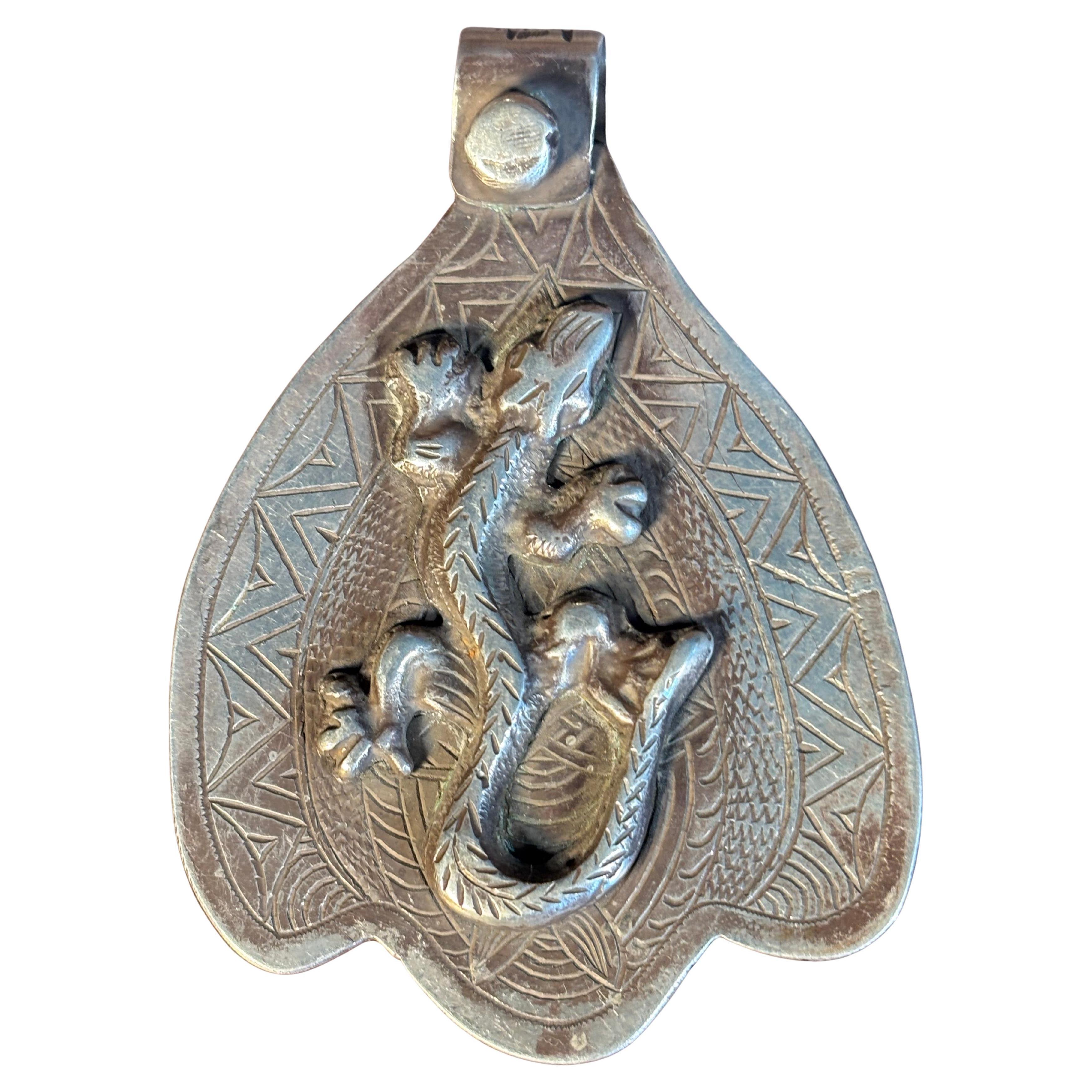 Ornement Hamsa en argent fabriqué à la main, 19e siècle, Talisman marocain