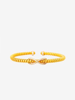 Handcrafted Single Infinity Sign 22K Gold Bracelet with Diamonds