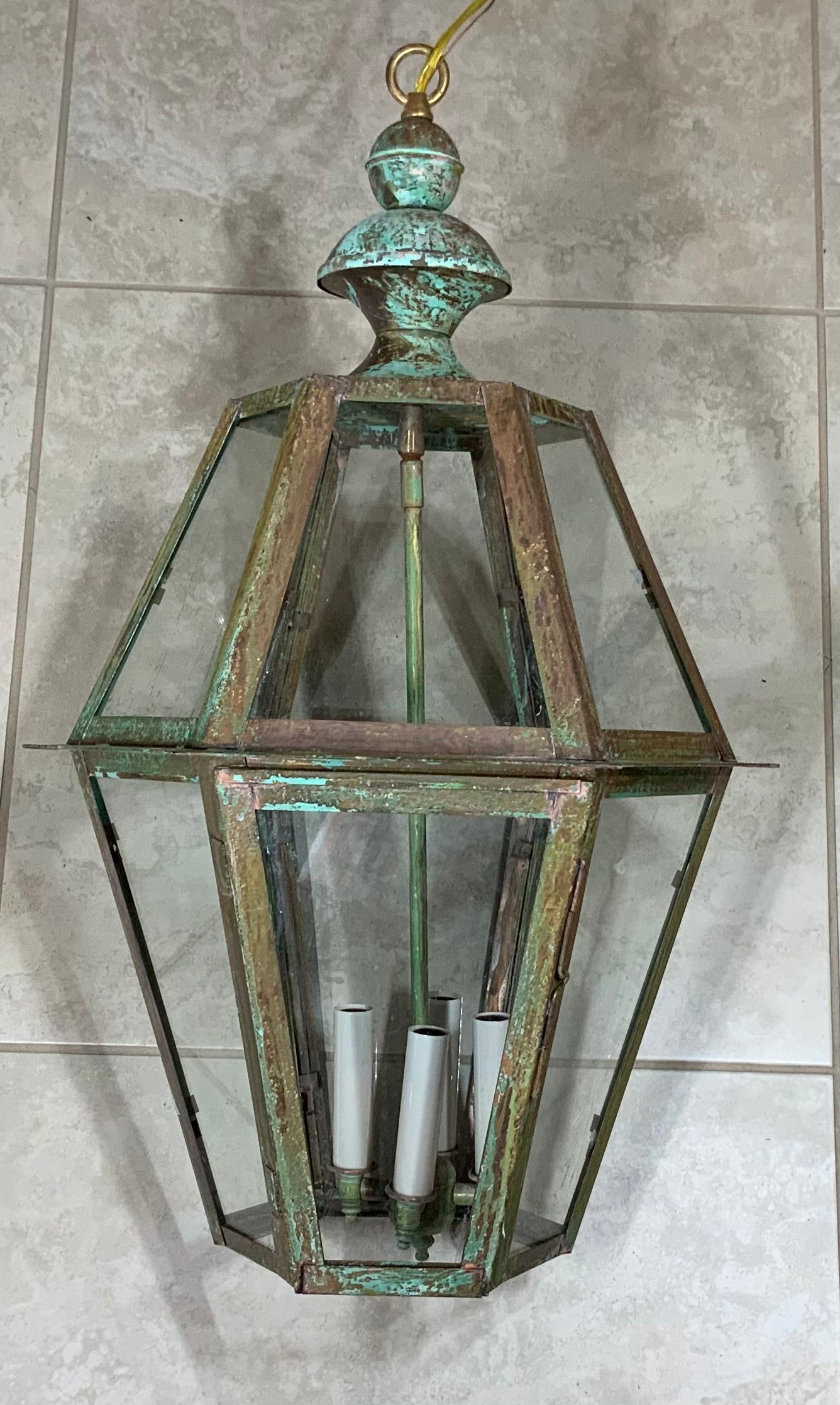 Handcrafted Six Sides Solid Copper and Brass Hanging Lantern 5