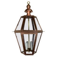 Handcrafted Six Sides Solid Copper and Brass Hanging Lantern