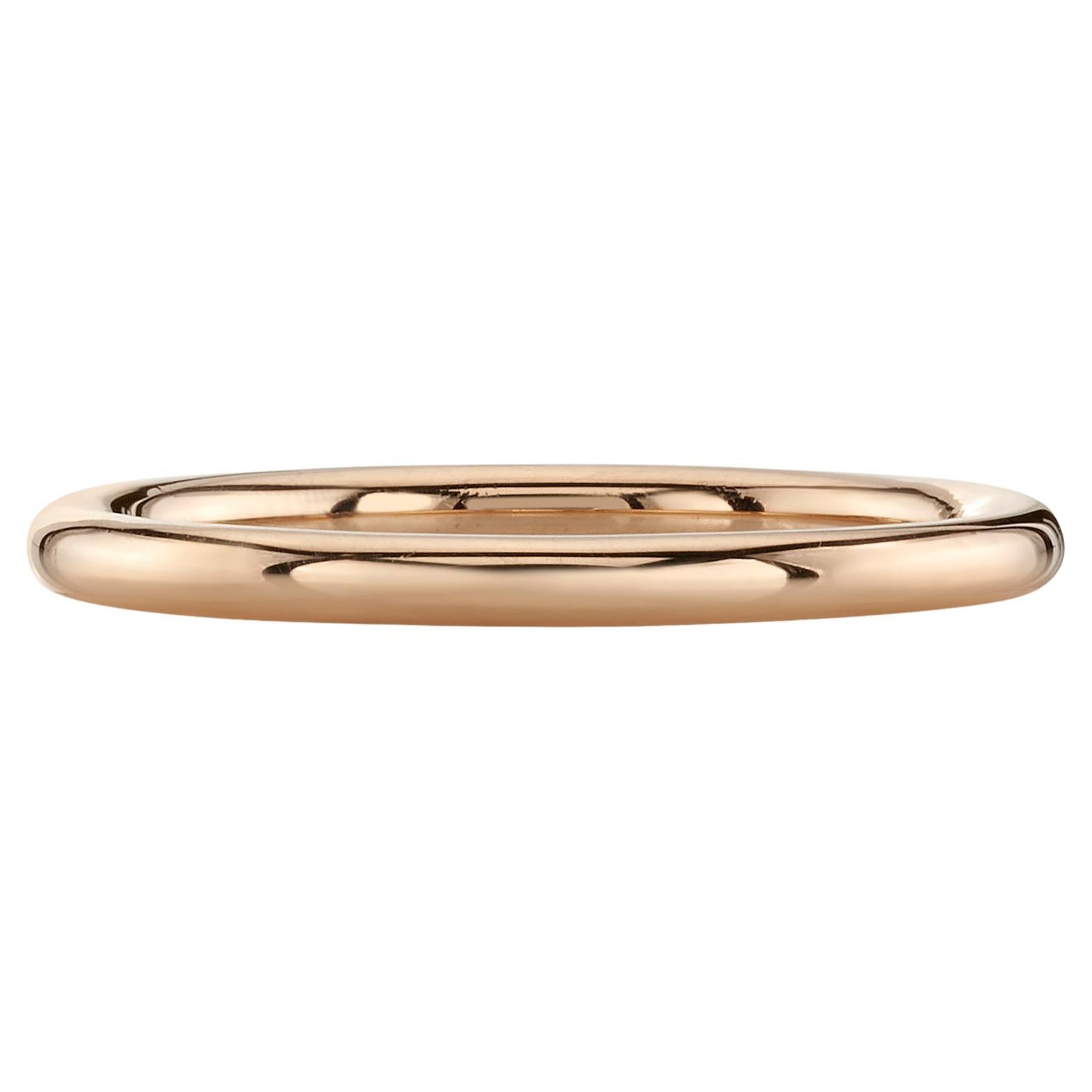 For Sale:  Handcrafted Small Leda 18K Gold Band by Single Stone 2