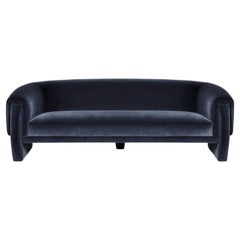 Handcrafted Sofa with Architectural Silhouette and High Resistance Velvet