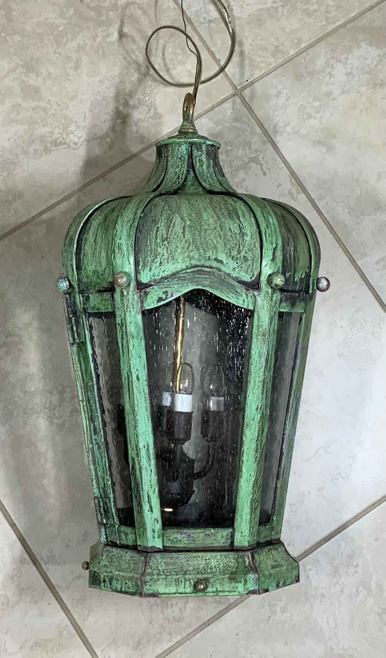 Handcrafted Solid Brass Hanging Lantern For Sale 4