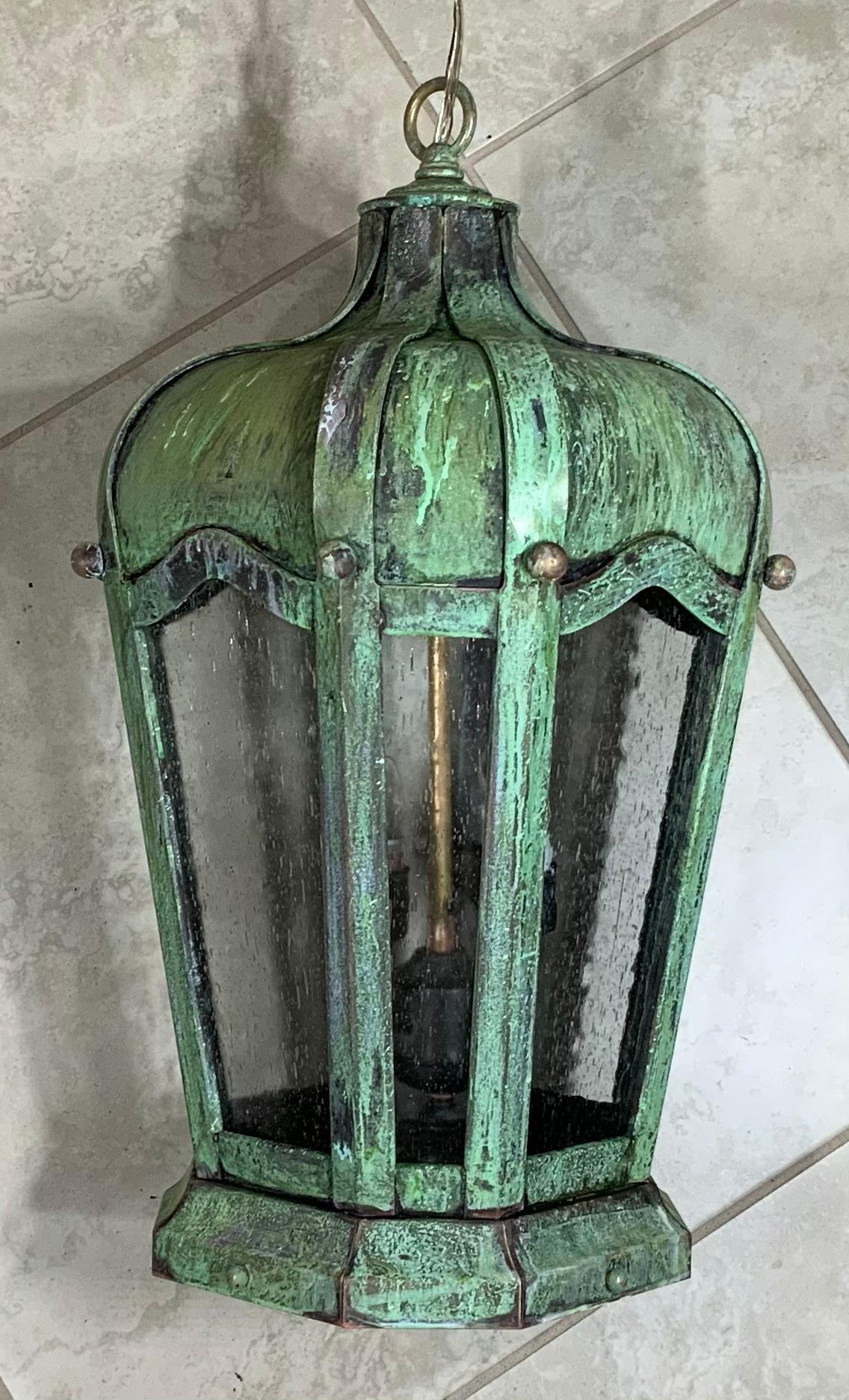 Handcrafted Solid Brass Hanging Lantern For Sale 1