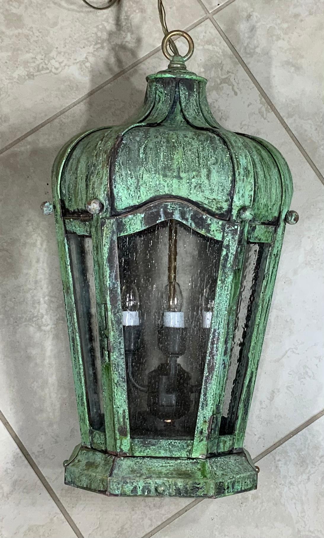 Handcrafted Solid Brass Hanging Lantern For Sale 3