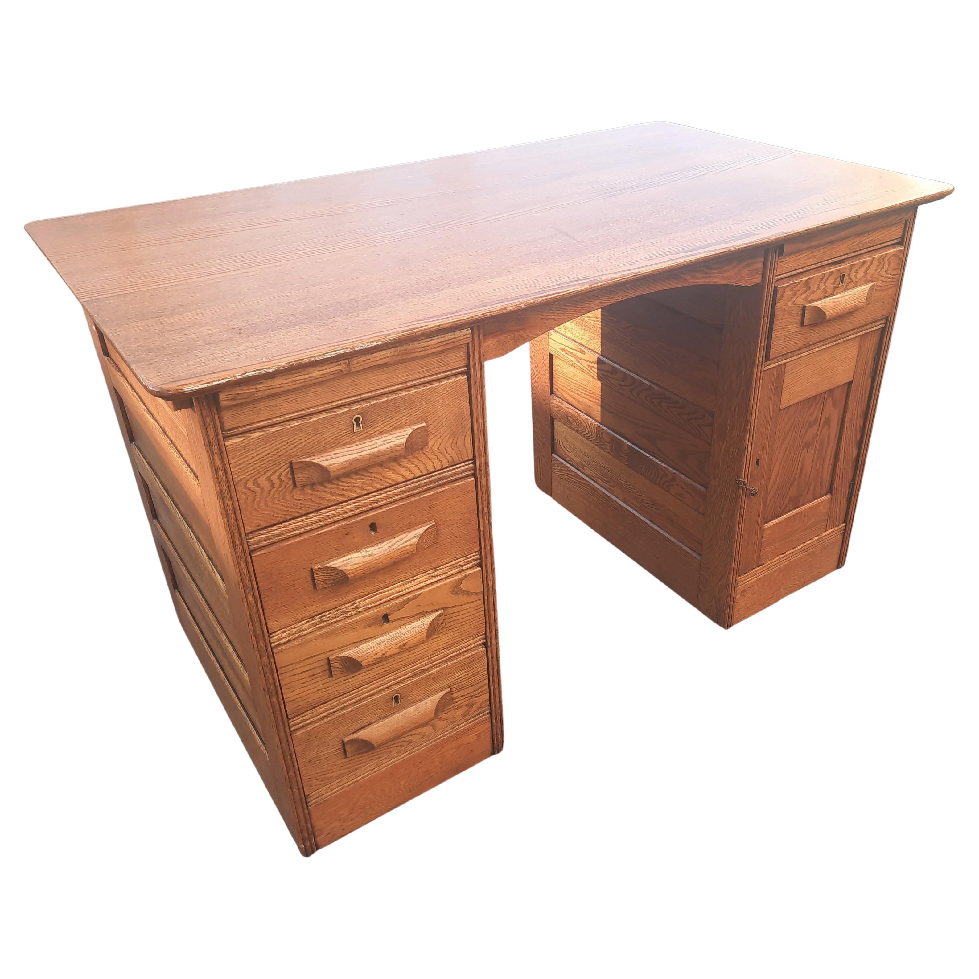 solid oak writing desk