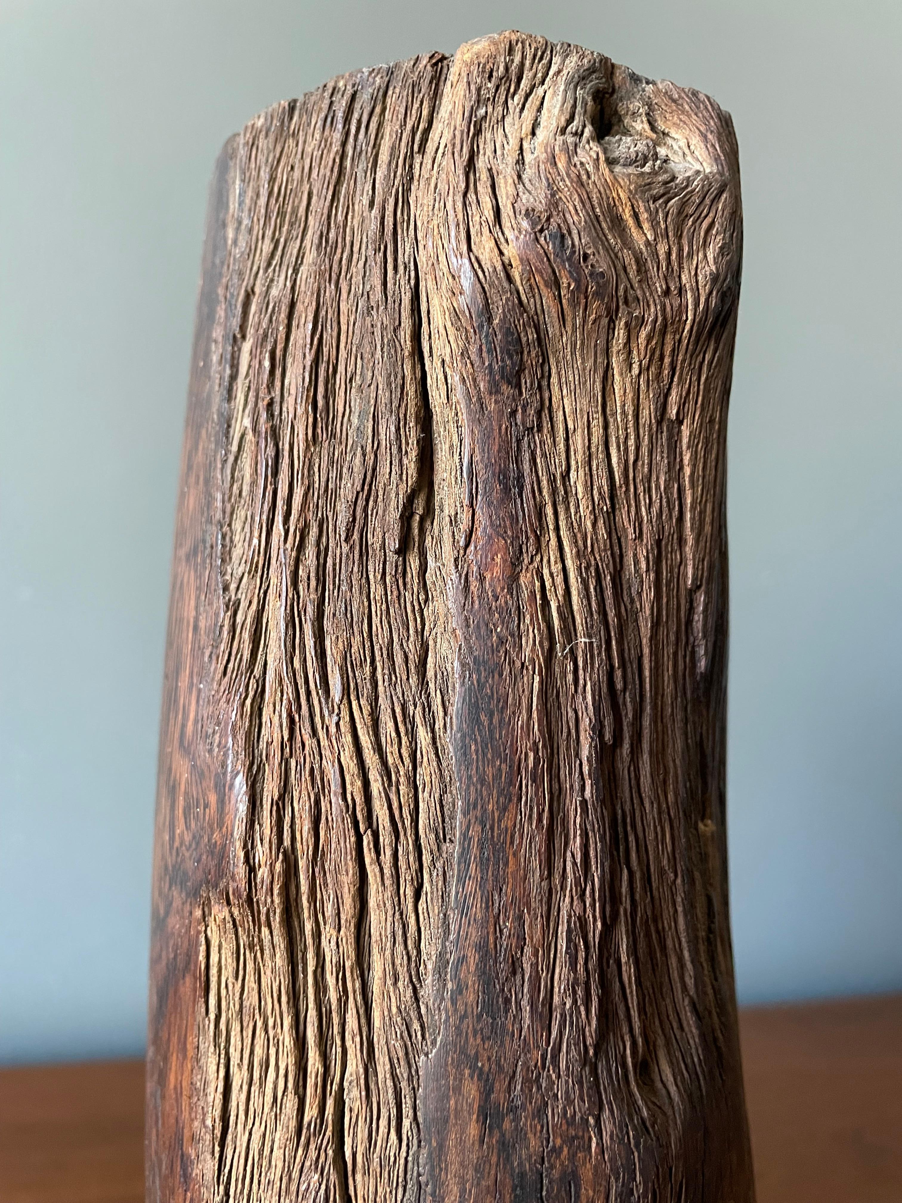 American Handcrafted Solid Rosewood Candle Holder For Sale