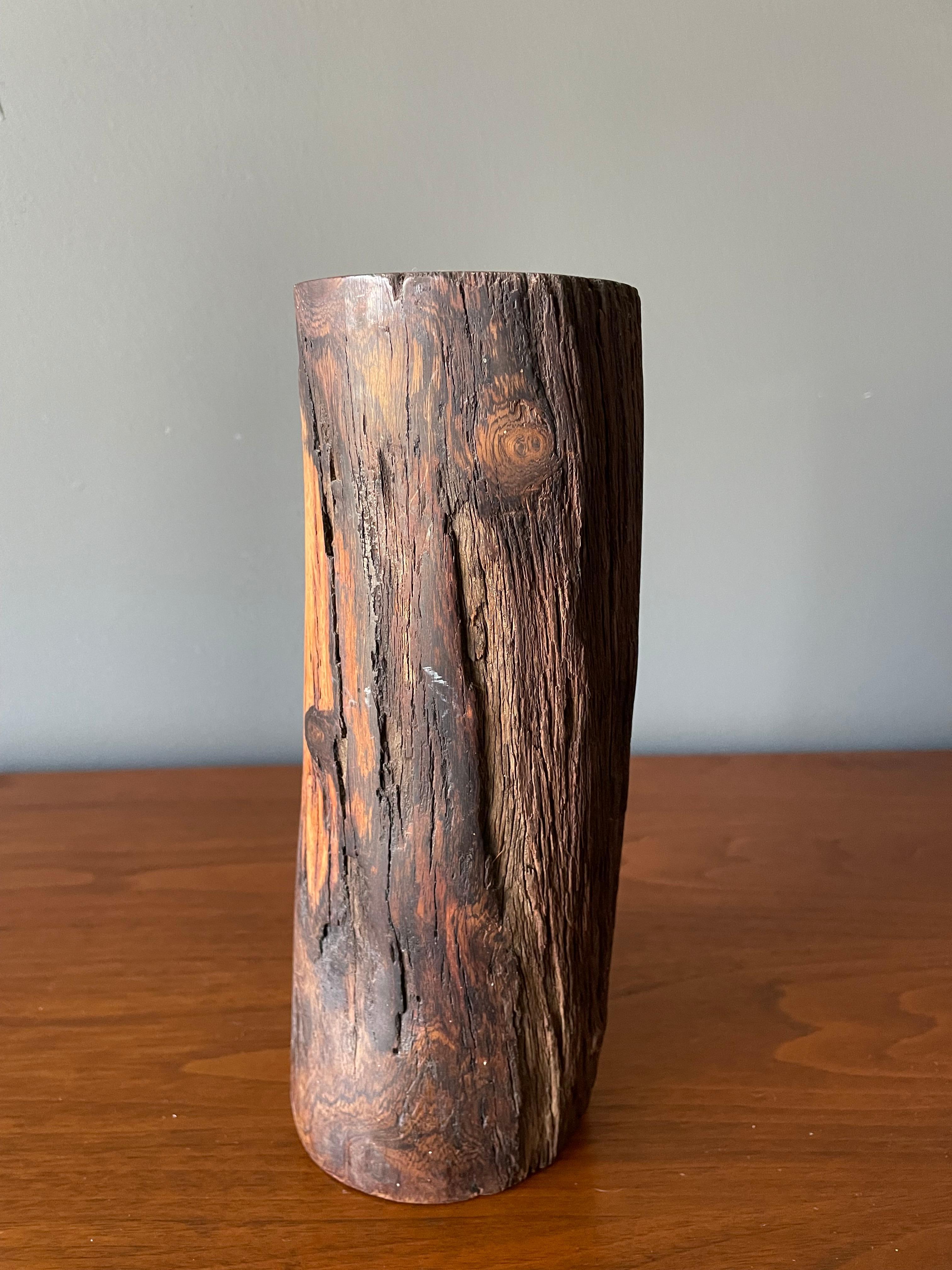 Handcrafted Solid Rosewood Candle Holder In Good Condition For Sale In Costa Mesa, CA