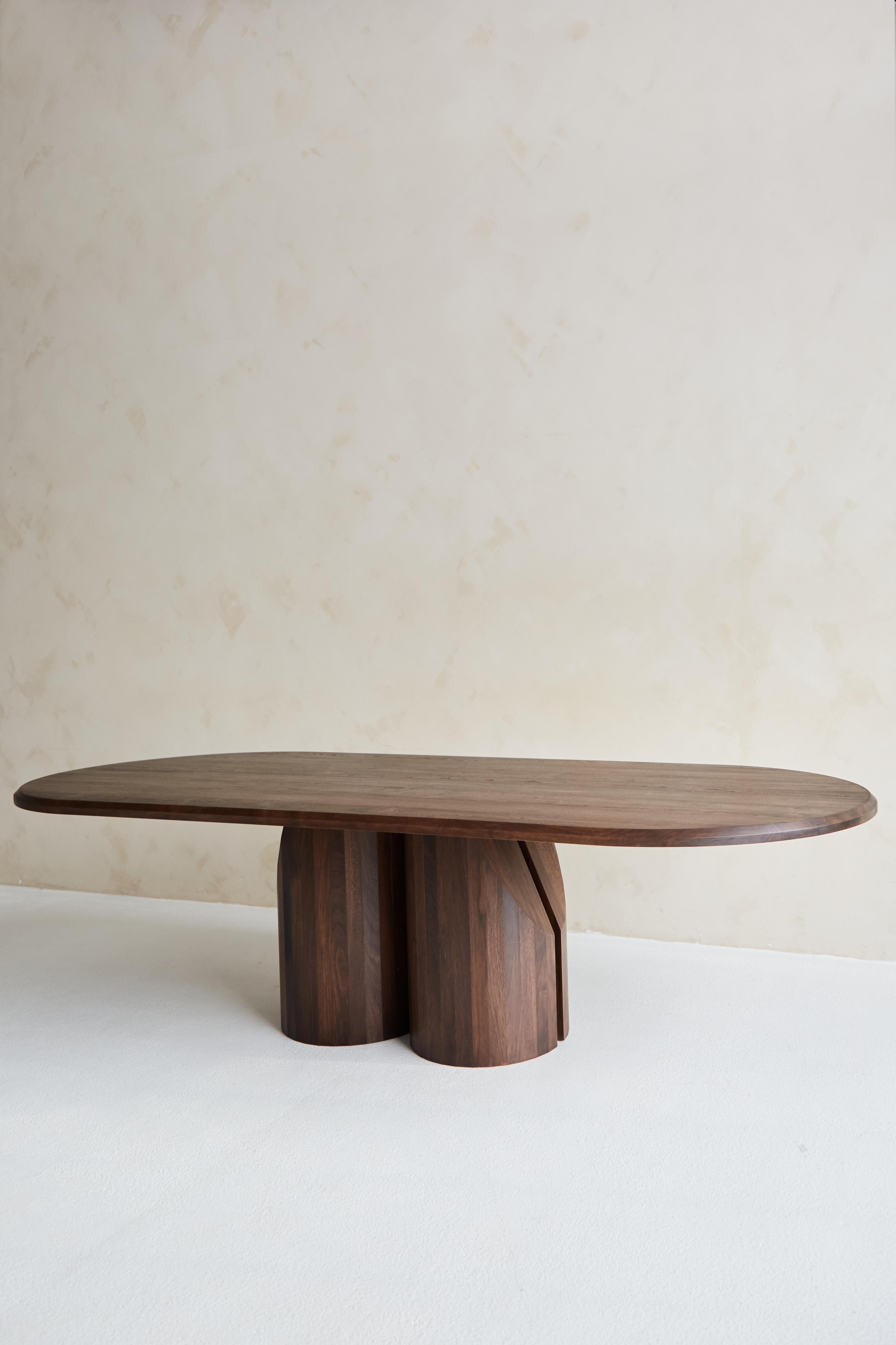 Organic Modern Handcrafted Solid Walnut Barrow Dining Table 120
