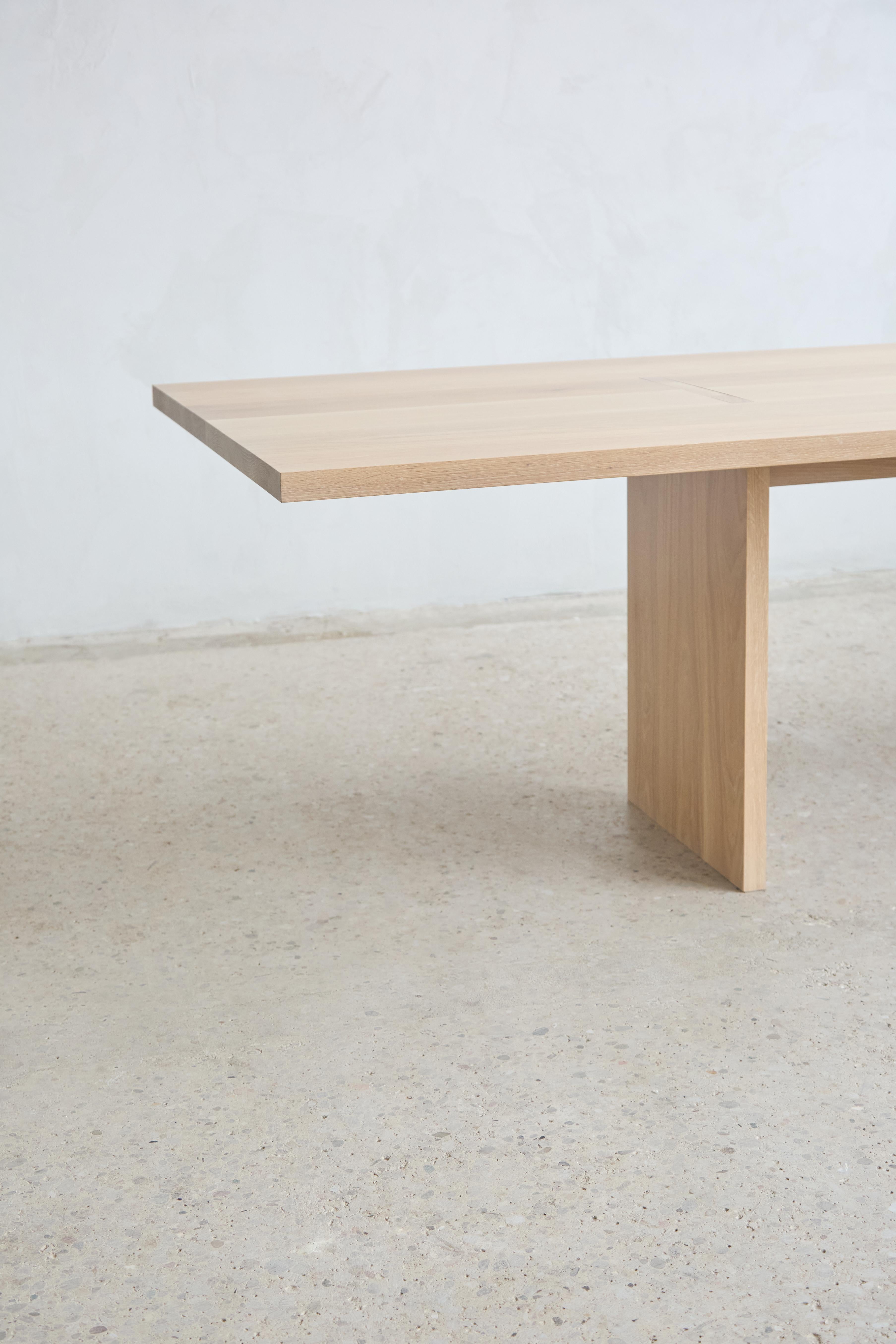 Modern Handcrafted Solid White Oak Himes Dining Table 96
