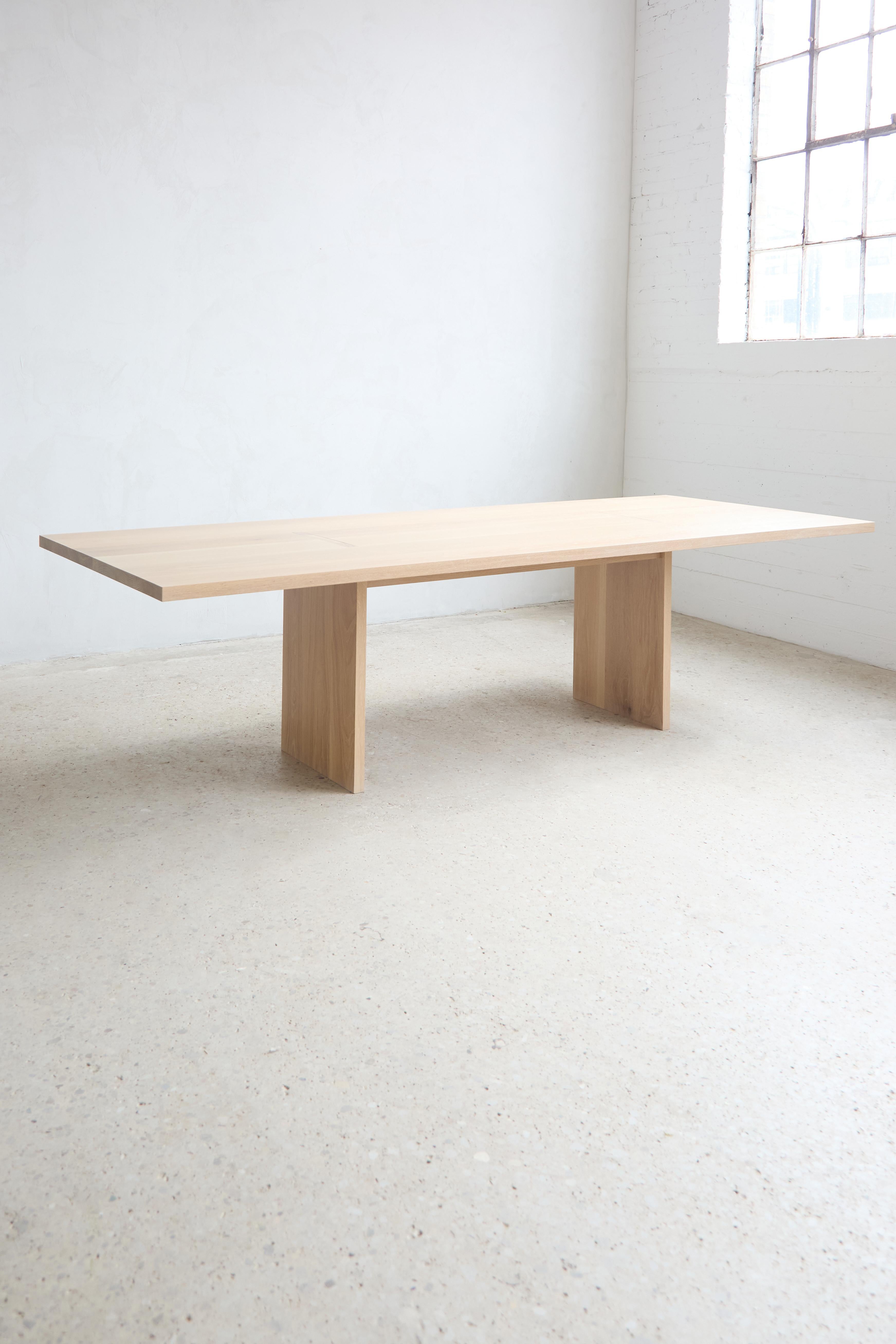 Contemporary Handcrafted Solid White Oak Himes Dining Table 96
