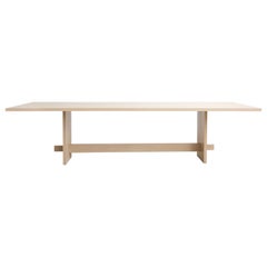 Handcrafted Solid White Oak Himes Dining Table 96"L by Mary Ratcliffe Studio