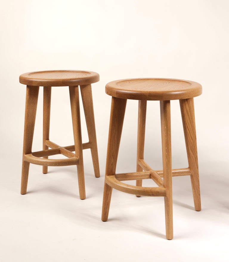 Handcrafted Solid Wood Bar or Counter Stool, White Oak For Sale at ...