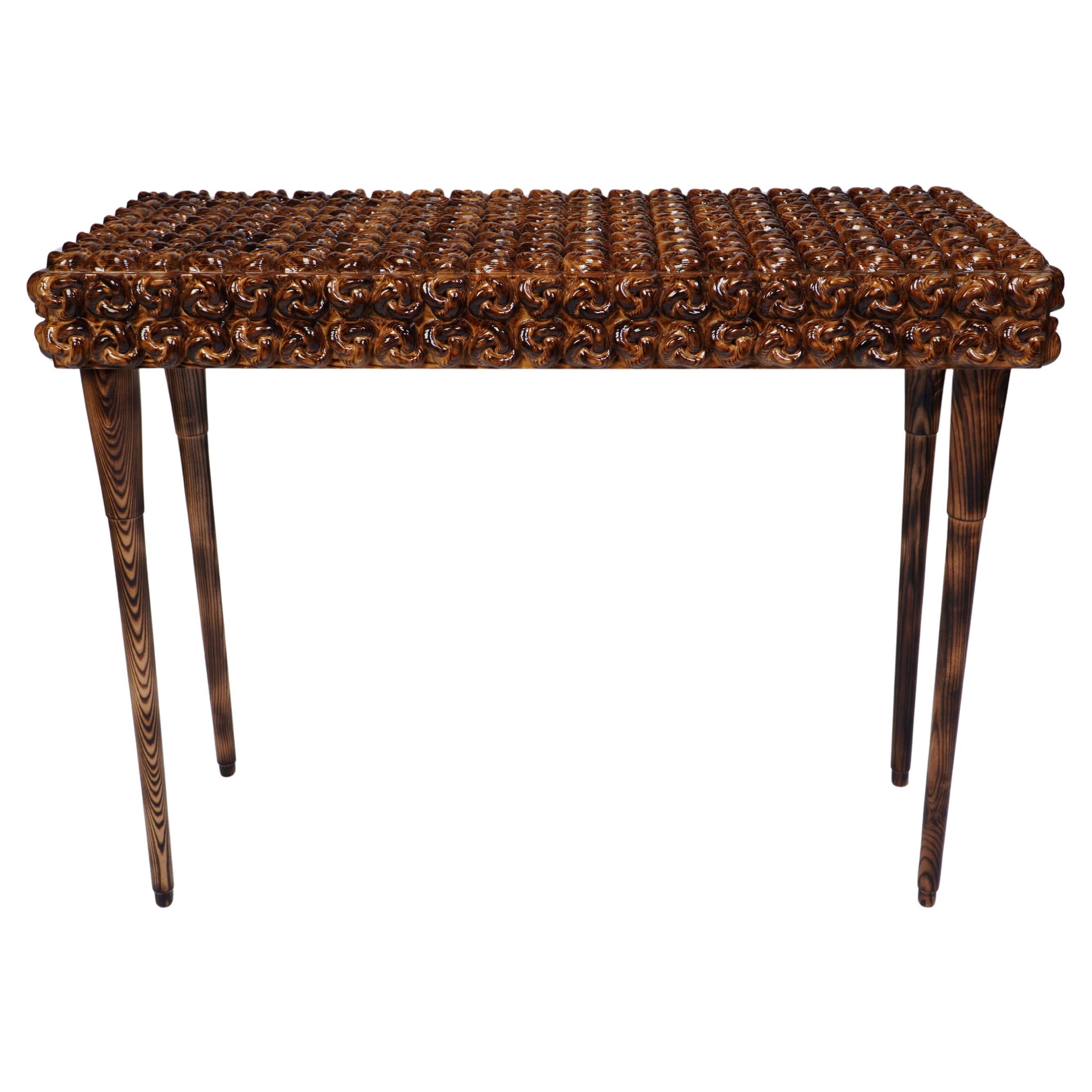 Discover elegance and function with this Handcrafted Solid Ash Wood Console Table. Designed to blend with various interior styles such as Mid-Century Modern, Scandinavian, Industrial, and Hollywood Regency, this luxury console table features an