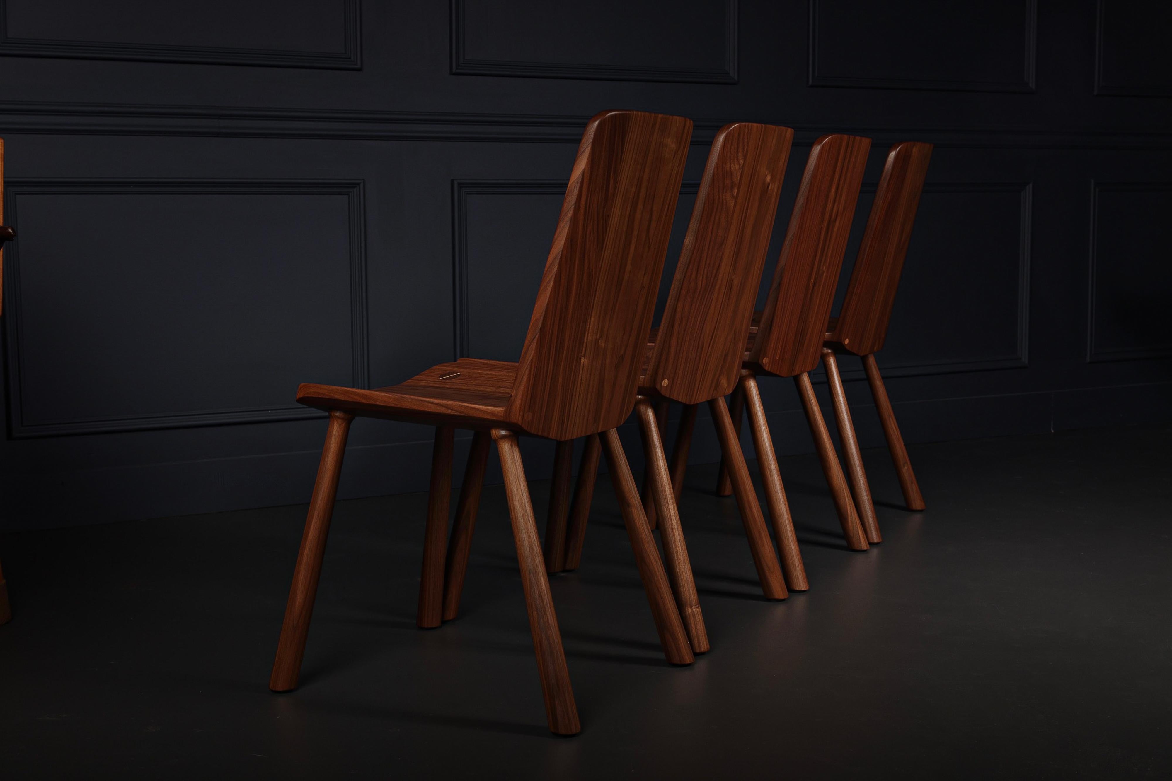 Canadian Handcrafted Solid Wood FIJN Dining Chair by Möbius Objects For Sale