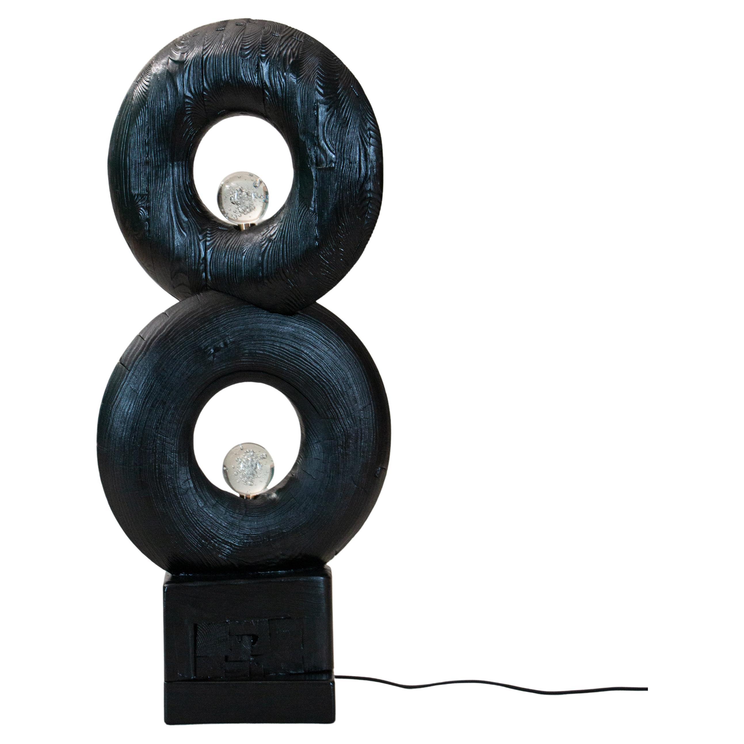 Handcrafted Edition Solid Wood Lamp UK Mid-Century Modern Light, Art Decor EIGHT For Sale