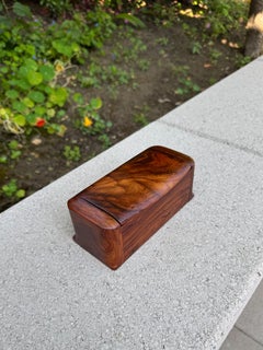 Handcrafted Solid Wood Lidded Box, 20th Century