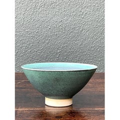 Handcrafted Speckled Green Ceramic Bowl
