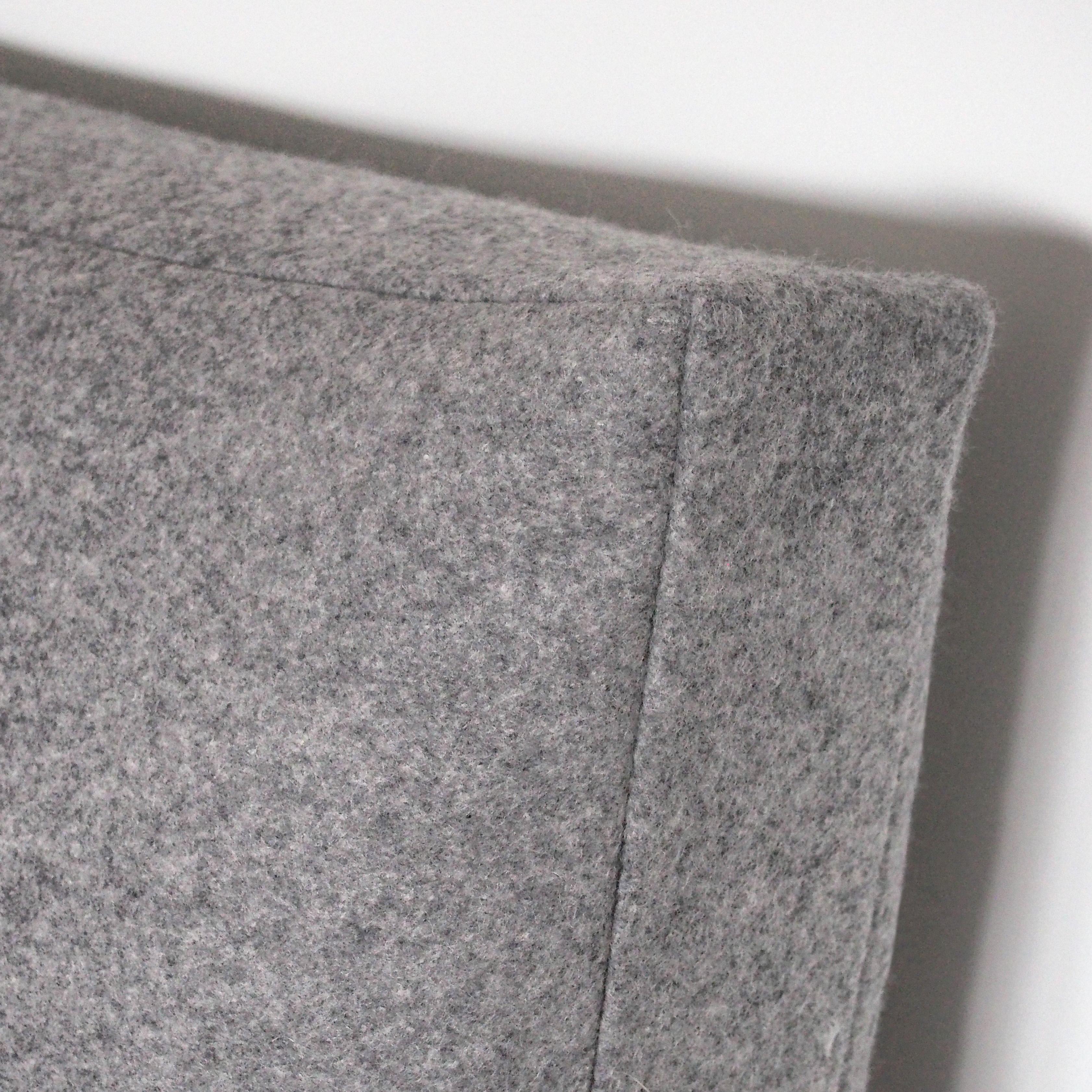 New Zealand Handcrafted Square Grey Pillow Cushion For Sale