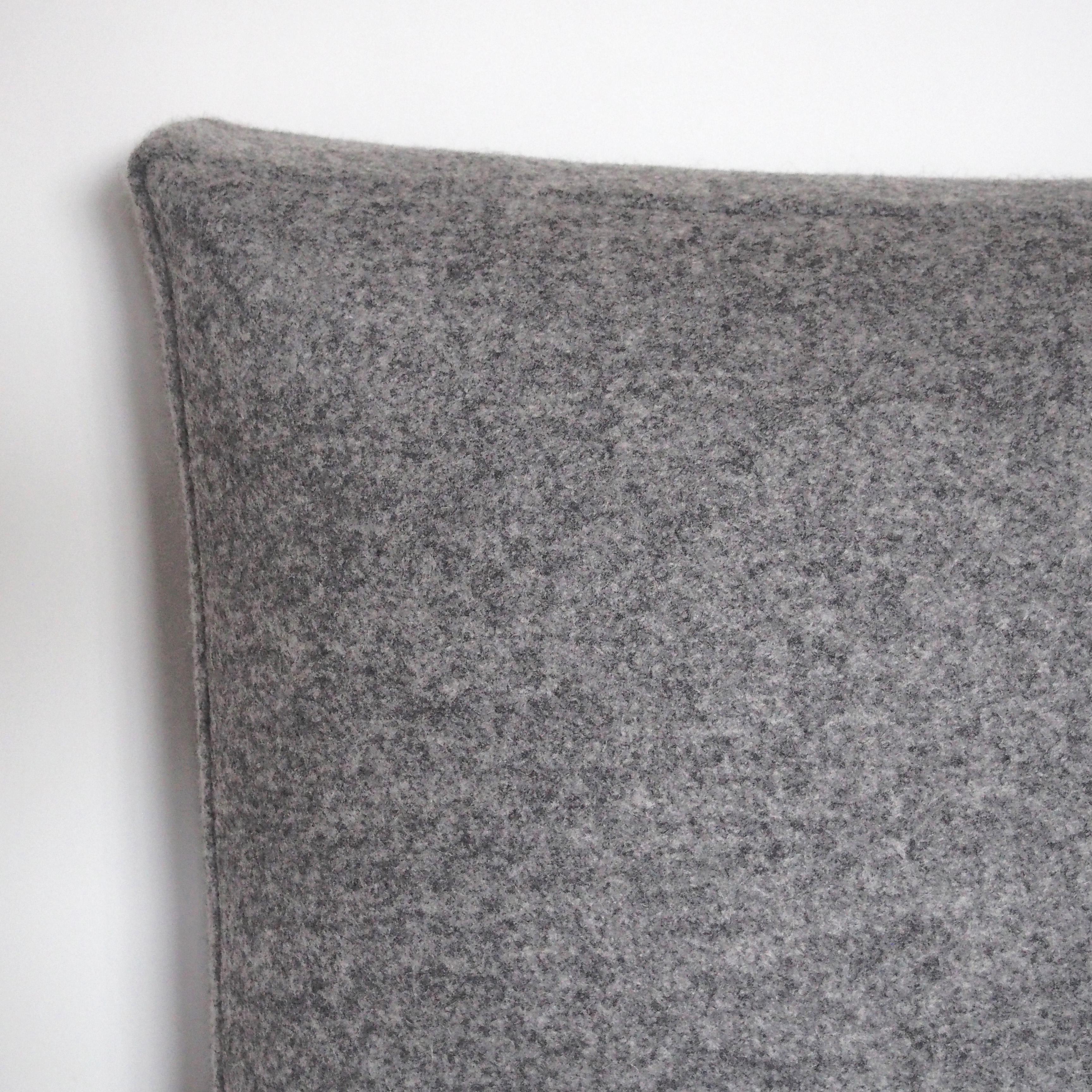 Handcrafted Square Grey Pillow Cushion In New Condition For Sale In Boston, MA