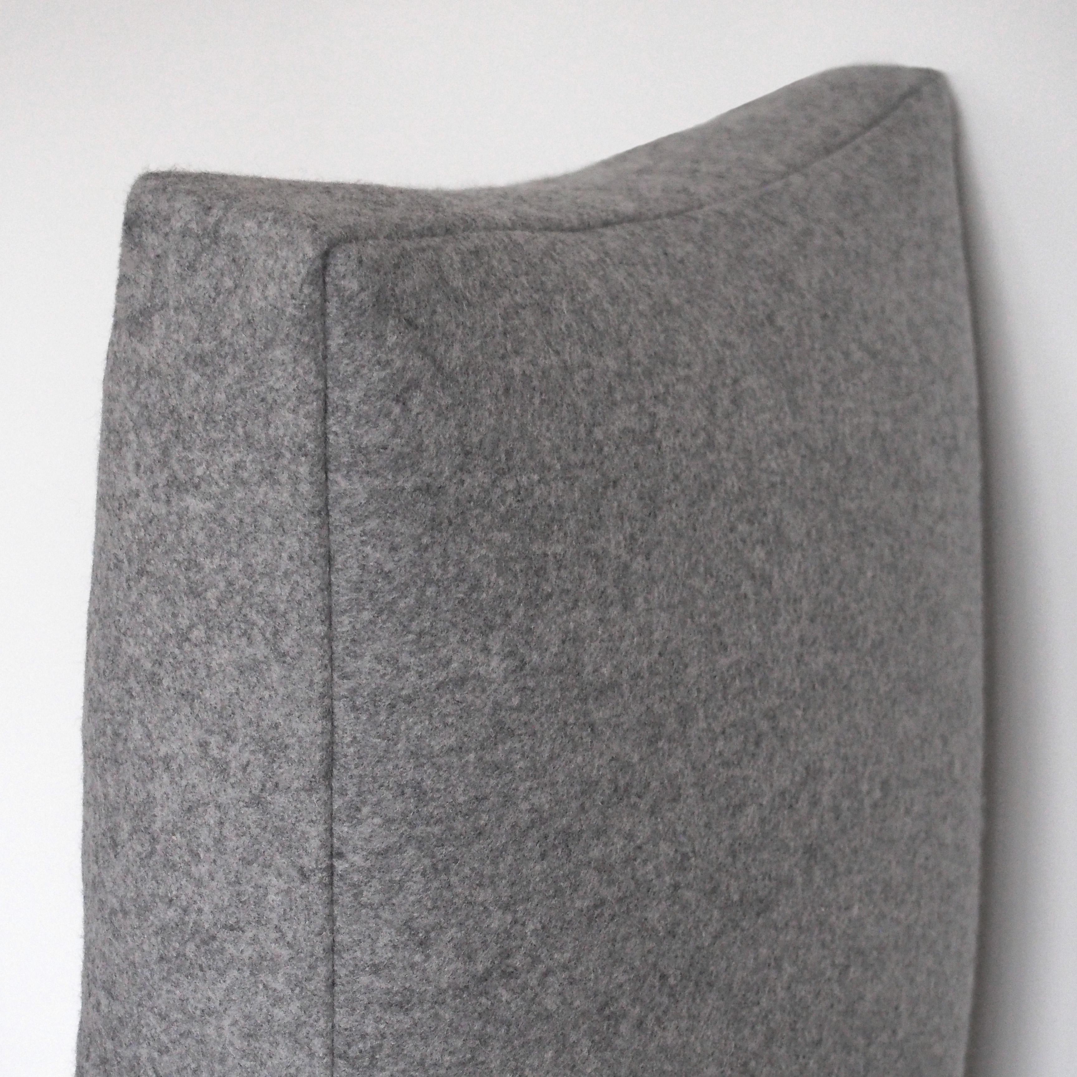Handcrafted Square Grey Pillow Cushion For Sale 1