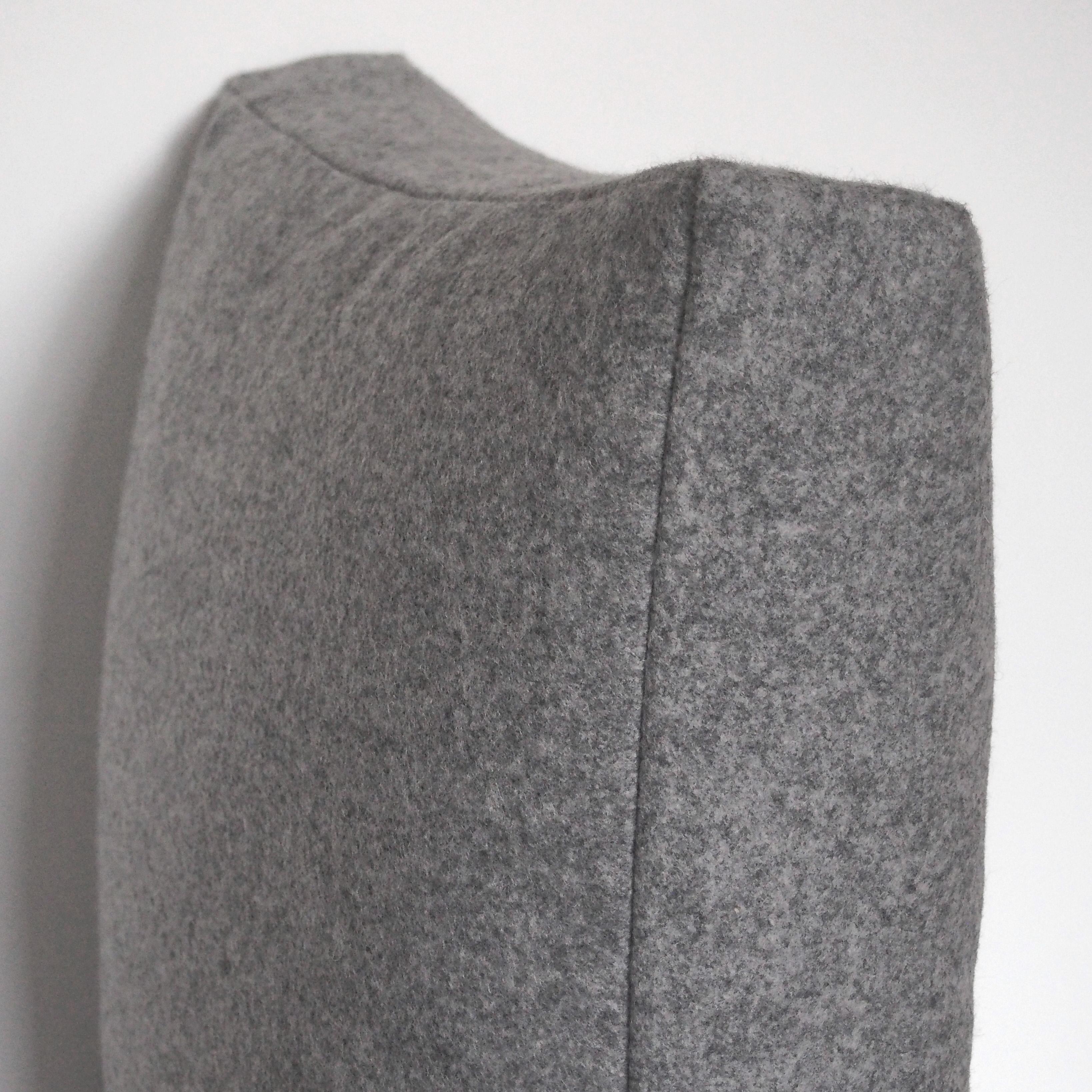 Handcrafted Square Grey Pillow Cushion For Sale 2