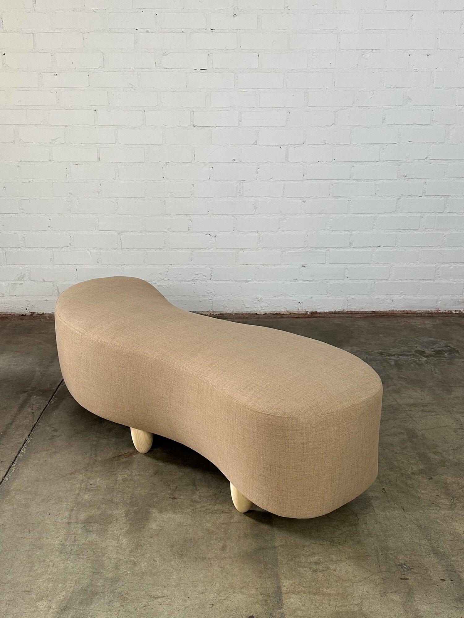 Mid-Century Modern Handcrafted Squiggle Ottoman For Sale