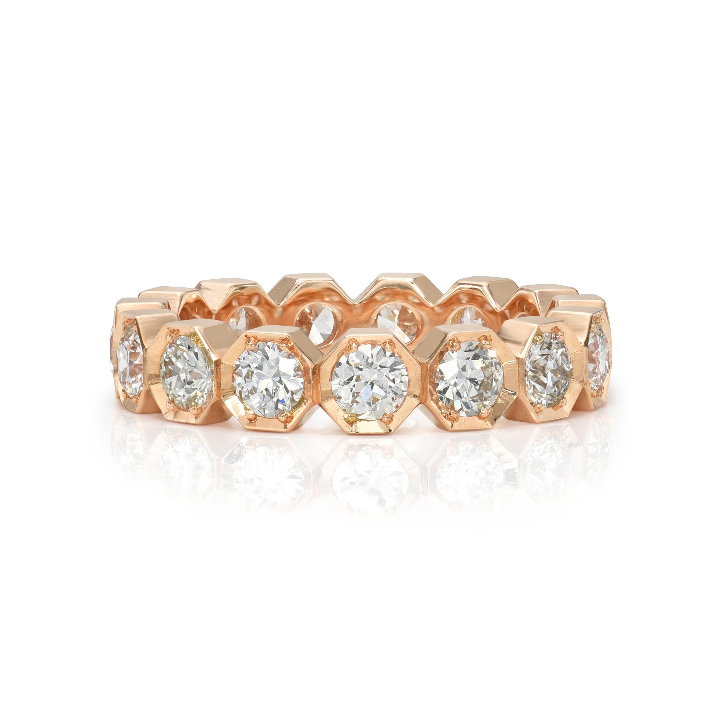 For Sale:  Handcrafted Gemma Old European Cut Diamond Eternity Band by Single Stone 2