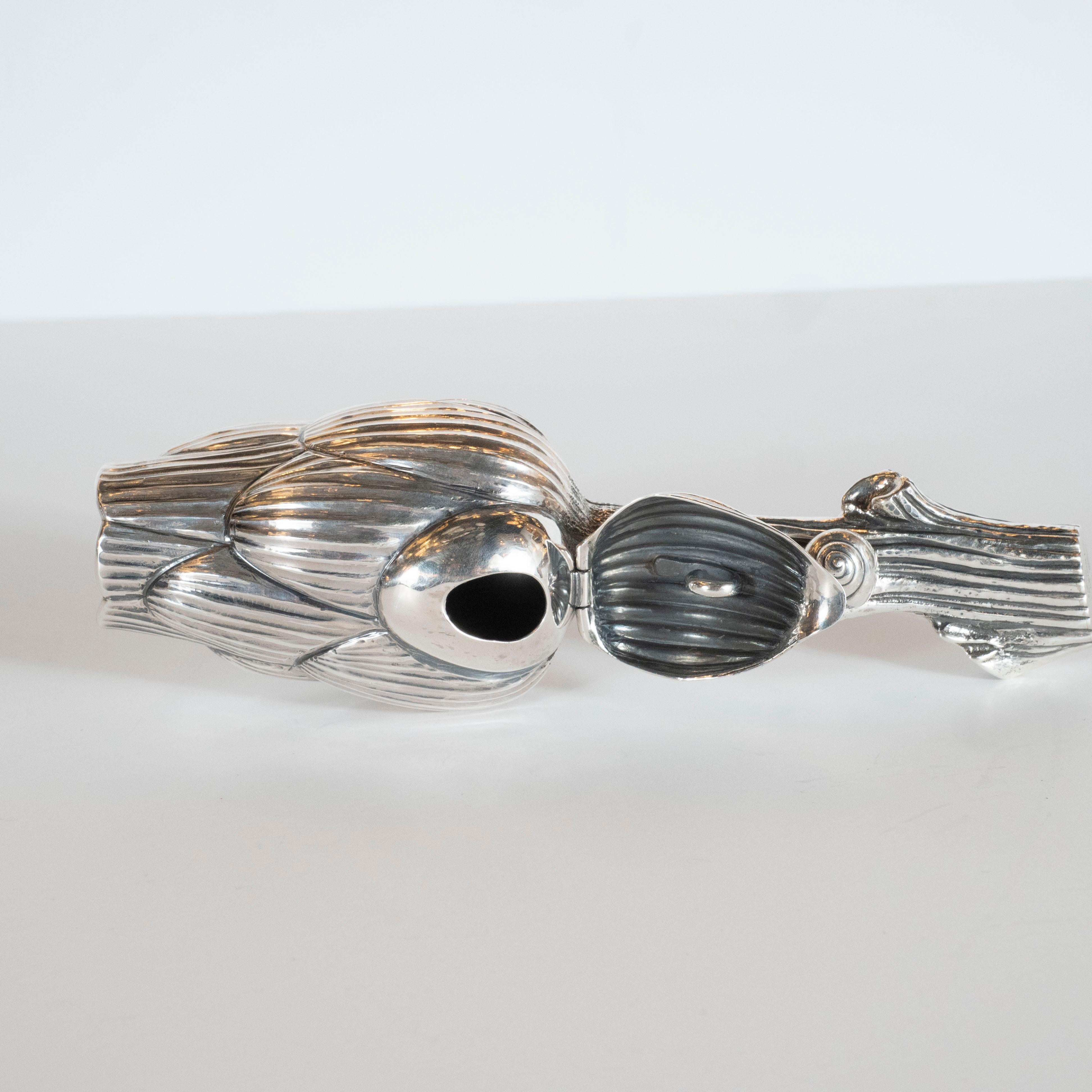 Handcrafted Sterling Silver Artichoke Salt Shaker and Pepper Mill by Missiaglia For Sale 4